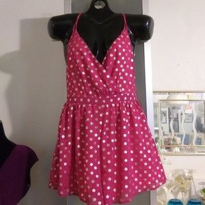 Fuscia Halter Back Romper